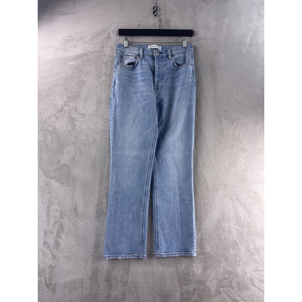 Denim Forum Arlo High Rise Straight Jeans Womens Size 28x27 Blue Casual